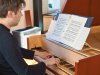 Artem Belogurov playing the  Cristofori piano during the recording at La Grua Center in Stonington (Rhode Island, USA), 18th to the 20th March 2023