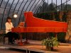 Marcia Hadjimarkos in concert in the former greenhouse of the Château de Cary-Potet in Buxy (France), September 2011