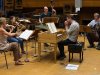 Ricardo Magnus (Clavecin Roïal) und sein Ensemble Klangschmelze bei den Aufnahmen in einem Studio des SWR in Baden Baden im Juli 2021