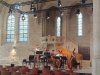 Le Petit Trianon (Olivier Riehl, Amandine Solano, Cyril Poulet, Sarah van Oudenhove und Jean-Luc Ho am Silbermann-Hammerflügel) bei der Probe für das Konzert am 21. September 2019 im Kloster Royaumont (Paris)