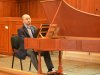 Luca Guglielmi and the Cristofori piano before the concert on the 2nd of September 2016 in the Lutherse Kerk in Utrecht (Festival oude muziek)