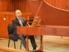 Luca Guglielmi mit dem Cristofori-Hammerflügel vor dem Konzert am 2. September 2016 in der Lutherse Kerk in Utrecht (Festival oude muziek)