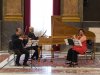 Luca Guglielmi, Fiorella Andriani e Mauro Lopes prima del concerto nel Palazzo Ducale in Genova il 29 maggio 2022