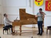 Philippe Grisvard and Johannes Pramsohler during the rehearsal for the concert in Zerbst (Fasch-Festtage) on the 17th June 2023