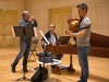 Jean-Pierre Pinet (Baroque flute), Vincent Roth (cello da spalla) and Vincent Bernhardt (Cristofori piano) during the rehearsal for the recording from the 1st to the 5th November 2022 in the concert hall of the Arsenal in Metz (France)