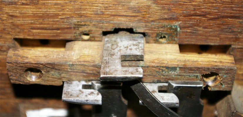 the leavers of the registers for the machine stop