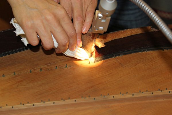 während der Reinigungsarbeiten