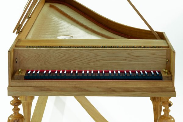 la tastiera della copia del pianoforte Silbermann