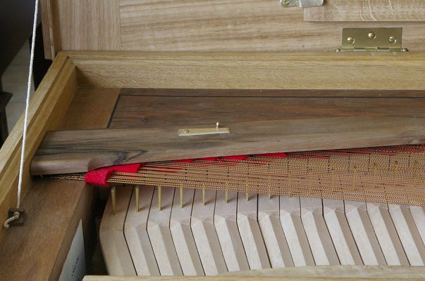 detail of the damper rail and the tangents at the bass end