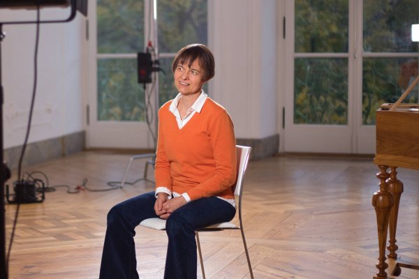 Kerstin Schwarz during the interview for the video with Capella Jenensis at Schloss Ettersburg (Weimar) on the 22nd October 2021, Photo: Simon Chinnery