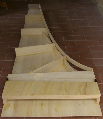 Innenkonstruktion der Kopie des Ebenholzcembalos