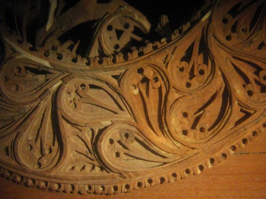 Detail der Rosette während der Reinigung